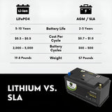 PowerTex 2011 BMW 535i GT Car Battery BCI Group 49 / H8 Replacement Lithium LiFePO4 Automotive Battery