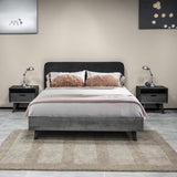 iDeal Mohave Acacia Wood 3-Piece Bedroom Set with Stylish Upholstered Headboard & Storage Nightstands - SETMVBDKG3A