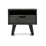 iDeal Mohave Acacia Wood 3-Piece Bedroom Set with Stylish Upholstered Headboard & Storage Nightstands - SETMVBDKG3A