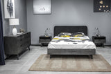iDeal Mohave Acacia Wood 3-Piece Bedroom Set with Stylish Upholstered Headboard & Storage Nightstands - SETMVBDKG3A