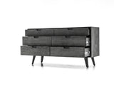 iDeal Mohave Acacia Wood 4-Piece Bedroom Set with Elegant Upholstered Bed and Spacious Storage Solutions - SETMVBDQN4A
