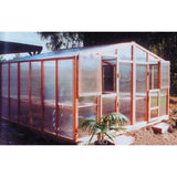 Santa Barbara | Deluxe Redwood Glass Greenhouse/Sunroom Premium Package With 3/16 inch Glass Glazing and Pre-assembled Panels - SB-DE-98