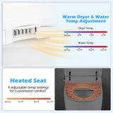 Costway Elongated Smart Toilet Bidet 1.28 GPF Auto Open Lid Heated Seat New - BA8182US-WH