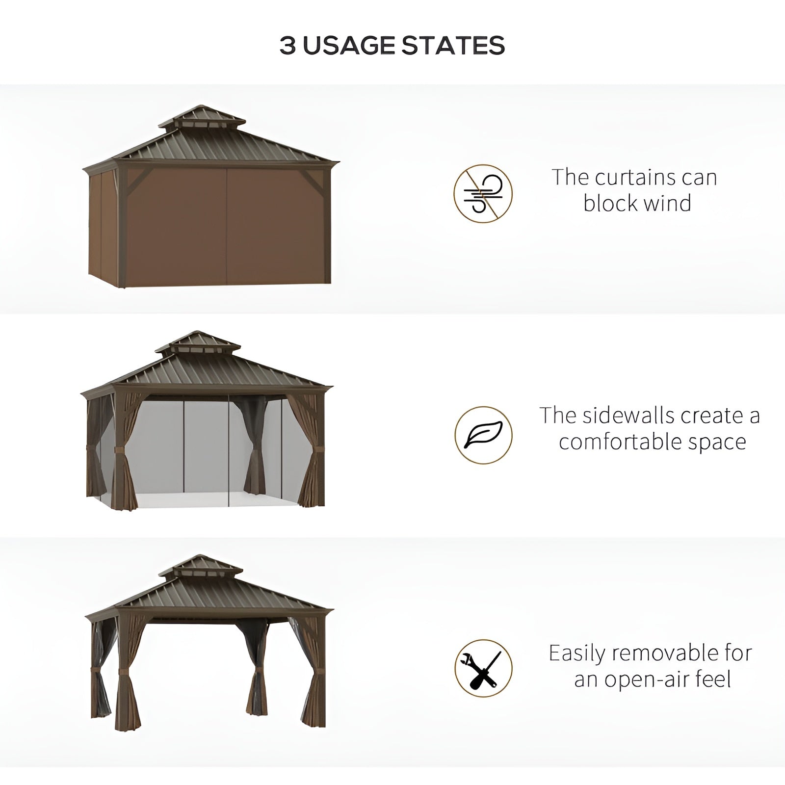 Outsunny 12x12 Hardtop Gazebo - 84C-204V03