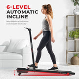 iDeal Sunny Health & Fitness Pacer 2 in 1 Auto Incline Under Desk Walking/Running Smart Treadmill - SF-T722076