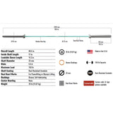 TROY AOB 1200C (H-175) Women's Cerakote Olympic Bar - AOB 1200C H-175 Robins Egg