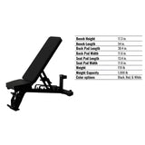 TROY Commercial Adjustable Ladder Bench - G-AB-L-BLK-1