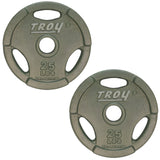 TROY GO Machined Olympic Grip Plate Gray - GO_255lb_Set