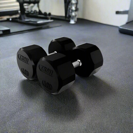 TROY TSD-R  12-Sided Rubber Encased Dumbbells - (2) TSD-003R