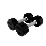 TROY 5-50 lb Rubber Dumbbell Set with Rack -  COMMPAC-TSDR50