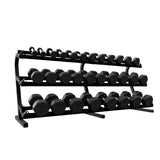 TROY 5-50 lb Rubber Dumbbell Set with Rack -  COMMPAC-TSDR50