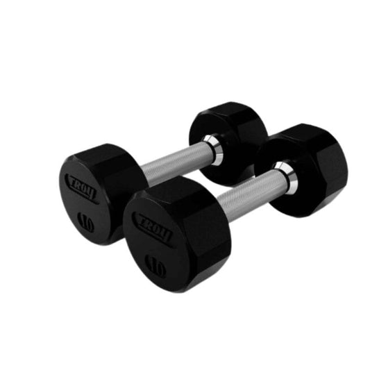 TROY TSD-R  12-Sided Rubber Encased Dumbbells - (2) TSD-003R