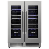 Thor Kitchen Appliance Package - 36 in. Natural Gas Range, Range Hood, Microwave Drawer, Refrigerator, Dishwasher, Wine Cooler, AP-HRG3618U-8