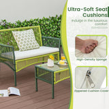 Tangkula 4 Pieces Outdoor Rattan Chair Set for Backyard, Poolside, Balcony - NP11282