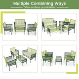 Tangkula 4 Pieces Outdoor Rattan Chair Set for Backyard, Poolside, Balcony - NP11282