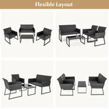 Tangkula 4 Pieces Wicker Patio Furniture Set with Quick-Drying Foam - NP11281+