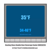 Kings Bottle 36'' Heating Glass 2 Door Built In Beverage Fridge - KBU56M