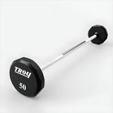 Troy 12-Sided Urethane Straight Barbell Set with Rack - COMMPAC-TSBU110