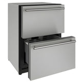 U-Line - 24" 2000 Series Refrigerator Drawers - 2224DWR -U-2224DWRS-00A