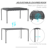 Outsunny 13' x 10' Outdoor Louvered Pergola - 84C-341V01