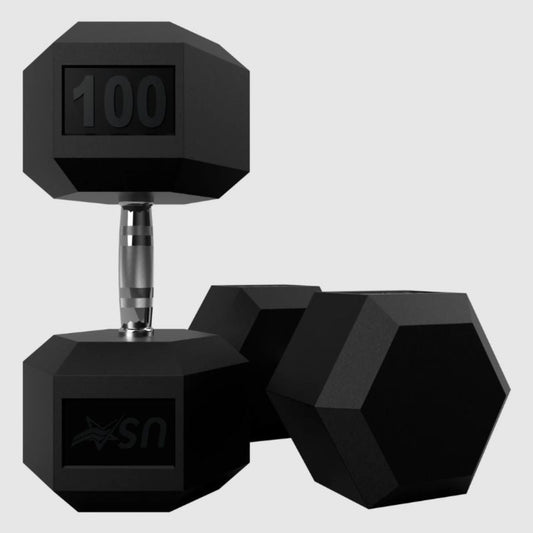 USA by Troy HD-R Rubber Hex Dumbbells - (2) HD-003R