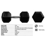 USA by Troy HD-R Rubber Hex Dumbbells - (2) HD-003R