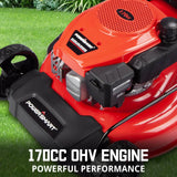 Powersmart 3-In-1 Lawn Mower 21" Self-Propelled 170cc Gas Engine Red Used - DB8621AS