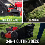 Powersmart 3-In-1 Lawn Mower 21" Self-Propelled 170cc Gas Engine Red Used - DB8621AS