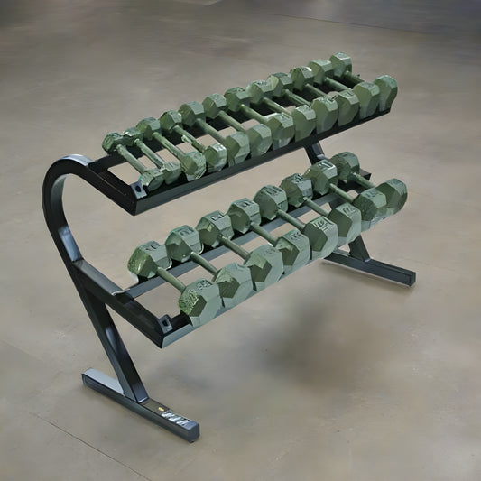 USA Sports by Troy  Iron Hex Dumbbell Set with Rack - VERTPAC-IHD50