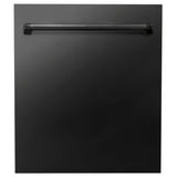 ZLINE Appliance Package - 36 in. Dual Fuel Range, Range Hood, Microwave, Dishwasher in Black Stainless Steel, 4KP-RABRBRH36-MWDW