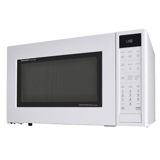 Sharp 1.5 cu. ft. 900W Sharp White Carousel Convection + Microwave Oven  - SMC1585BW-KT