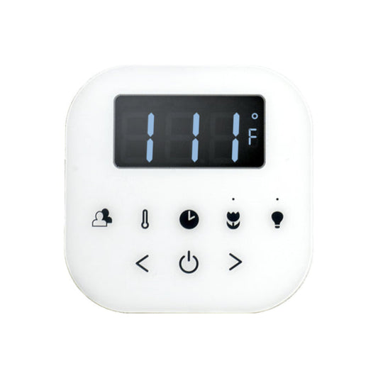 Mr. Steam- AirTempo Steam Shower Control - White / Satin Brass -  AIRTWH-SB