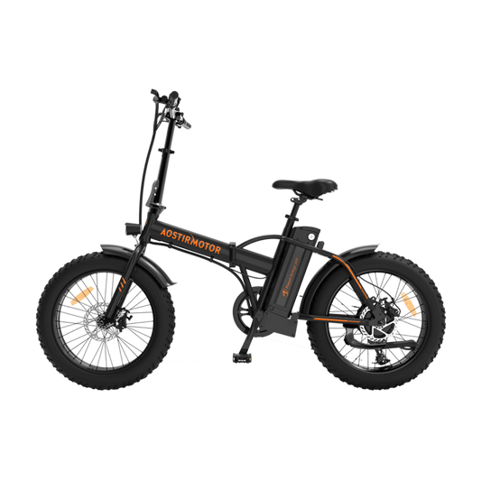 iDeal Aostirmotor A20 Folding Fat Tire 500W 36V Electric Bike - GW-A20-Black-US