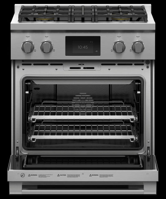 FISHER & PAYKEL RDV3304N Dual Fuel Range, 30", 4 Burners, Self-cleaning - RDV3304N-KT