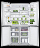 FISHER & PAYKEL RF203QDUVX1 Freestanding Quad Door Refrigerator Freezer, 36", 18.9 cu ft, Ice & Water - RF203QDUVX1-KT