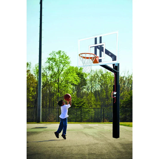 iDeal Bison 36″ x 60″ ZipCrank Adjustable Outdoor Basketball Hoop - PR95UZC
