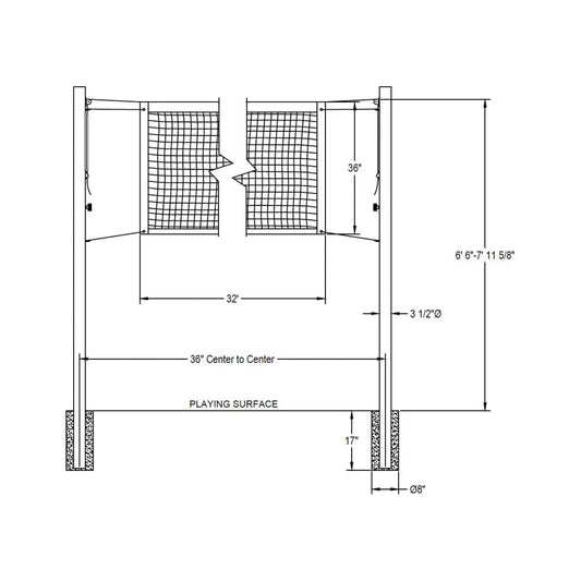 iDeal Bison Aluminum Recreational Volleyball System - SVB2000A