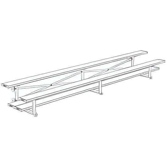 Bleacher - 15 ft. (2 Row - Double Foot Plank) - Tip & Roll - BLDP-2TRG