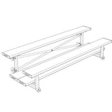 Bleacher - 7-1/2 ft. (2 Row - Double Foot Plank) - Tip & Roll -  BLDP-375TRGPC
