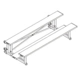 Bleacher - 7-1/2 ft. (2 Row - Single Foot Plank) - Tip & Roll