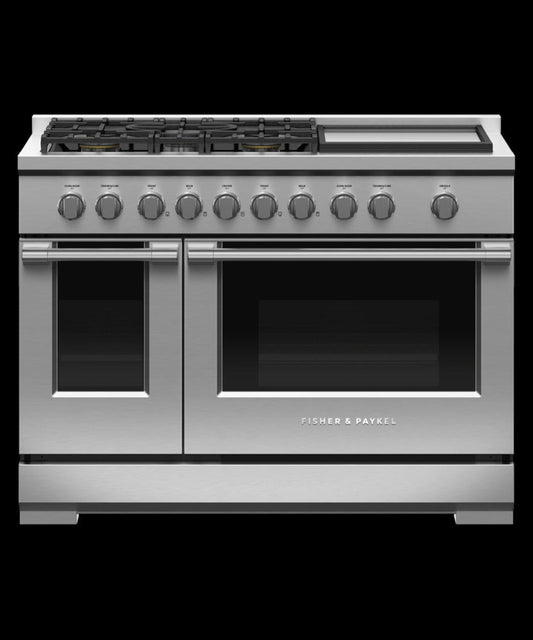 FISHER & PAYKEL RGV3485GDL Gas Range, 48", 5 Burners with Griddle, LPG - RGV3485GDL-KT