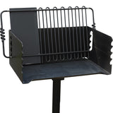 Pilot Rock Jumbo Park Style Steel Outdoor BBQ Charcoal Grill and Post, 3 Pack - 415882