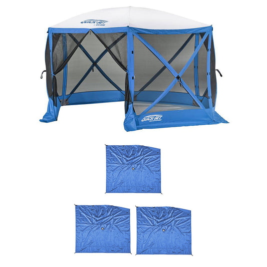 Clam Quick Set Escape Sport Tailgating Shelter Tent + Wind & Sun Panels (3 pack) - 149159