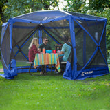 CLAM Quick-Set Escape Sport 11.5 x 11.5 Ft Tailgating Canopy Shelter Tent, Blue - 145183
