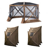 CLAM Quick-Set Escape Sky Screen Canopy Shelter + 6 Pack of Wind and Sun Panels - 149207