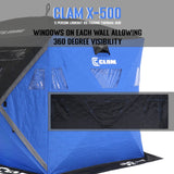 CLAM X-500 Portable 9 Ft 5 Person Lookout Ice Fishing Thermal Hub Shelter Tent - 320781