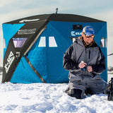 CLAM X-500 Portable 9 Ft 5 Person Lookout Ice Fishing Thermal Hub Shelter Tent - 320781