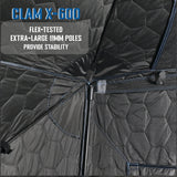 CLAM X-600 Portable 11.5 Ft 6 Person Pop Up Ice Fishing Thermal Hub Shelter Tent - 320783