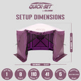 CLAM Quick-Set Pavilion 12.5 x 12.5 Ft Portable Outdoor Canopy Shelter, Plum - 321114