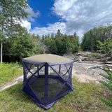 CLAM Quick Set Venture Canopy, Blue + Clam Quick Set Screen Hub Tent (2 Pack) - 399161